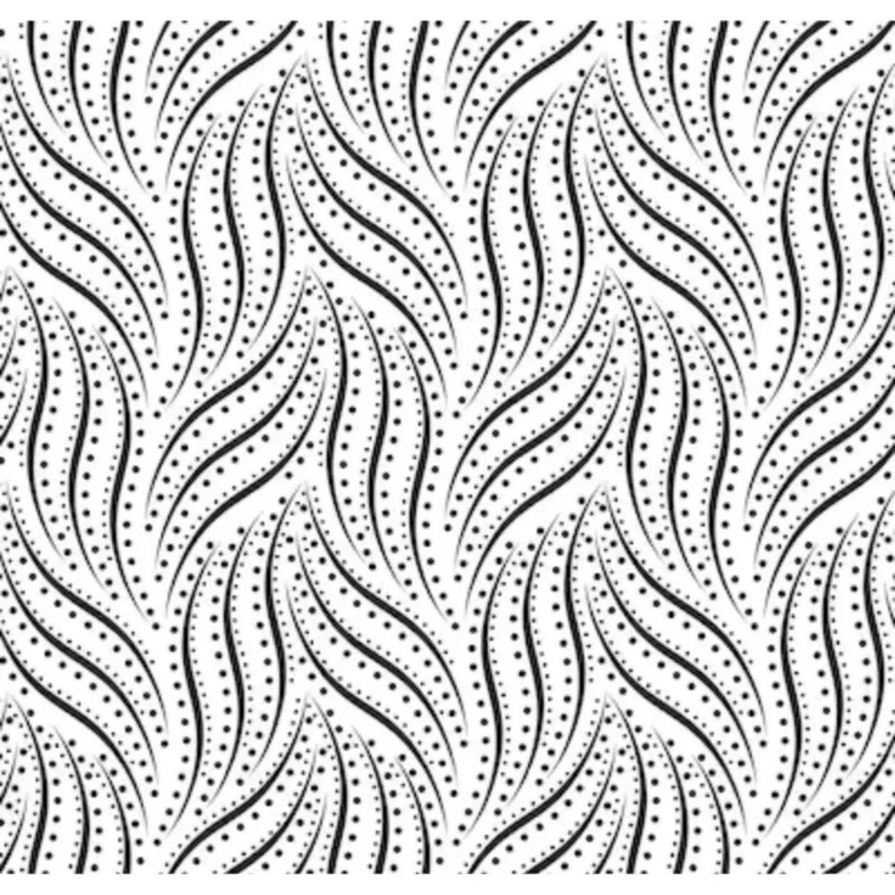 Style Selections Shower Curtain Black White Wave Dot PEVA Hook Set 70x72